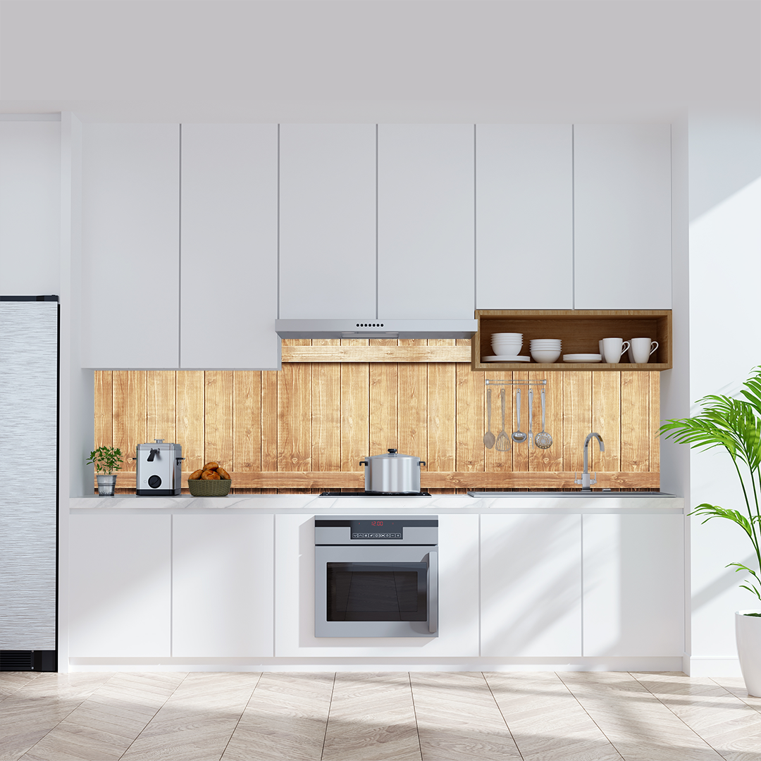 Kuechenrückwand Alu Fugenlos Wandpaneele Holzoptik