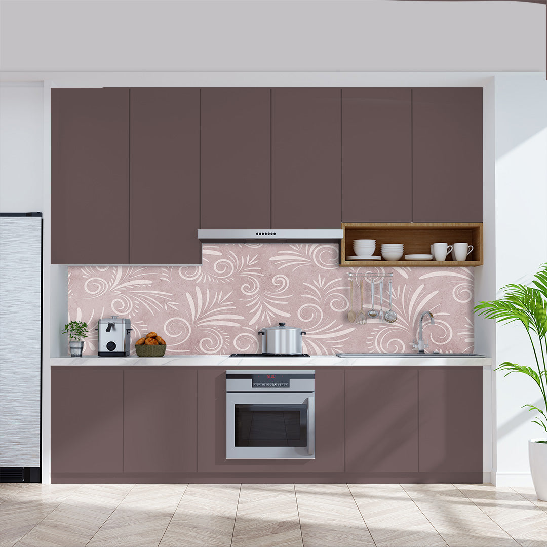 Kalkstein Floral Rosa, fugenlose Wandpaneele aus Alu-Verbund 3mm, Küchenrückwand - duschrückwand-platten.de
