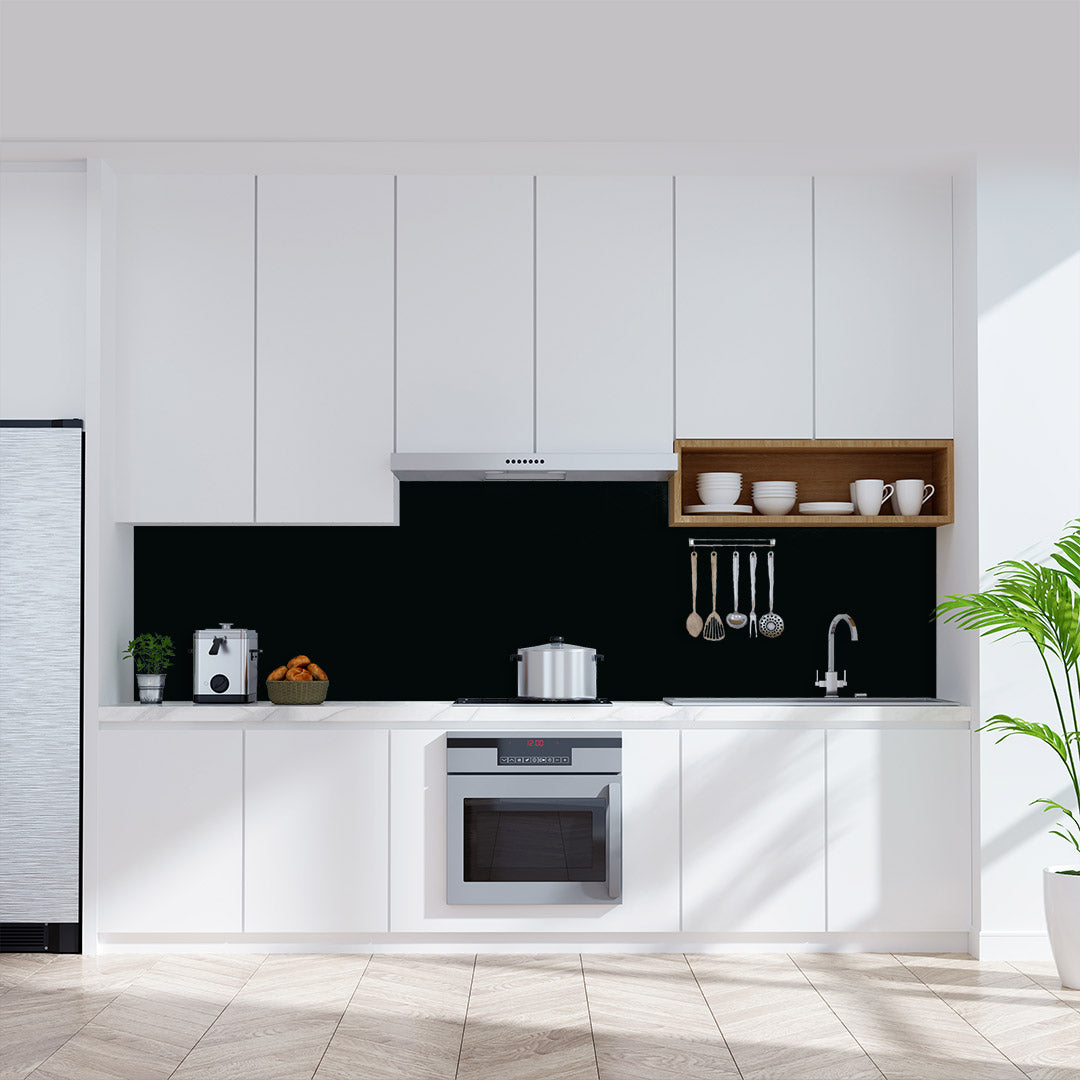 kuechenrueckwand Alu Fugenlos Wandpaneele schwarz