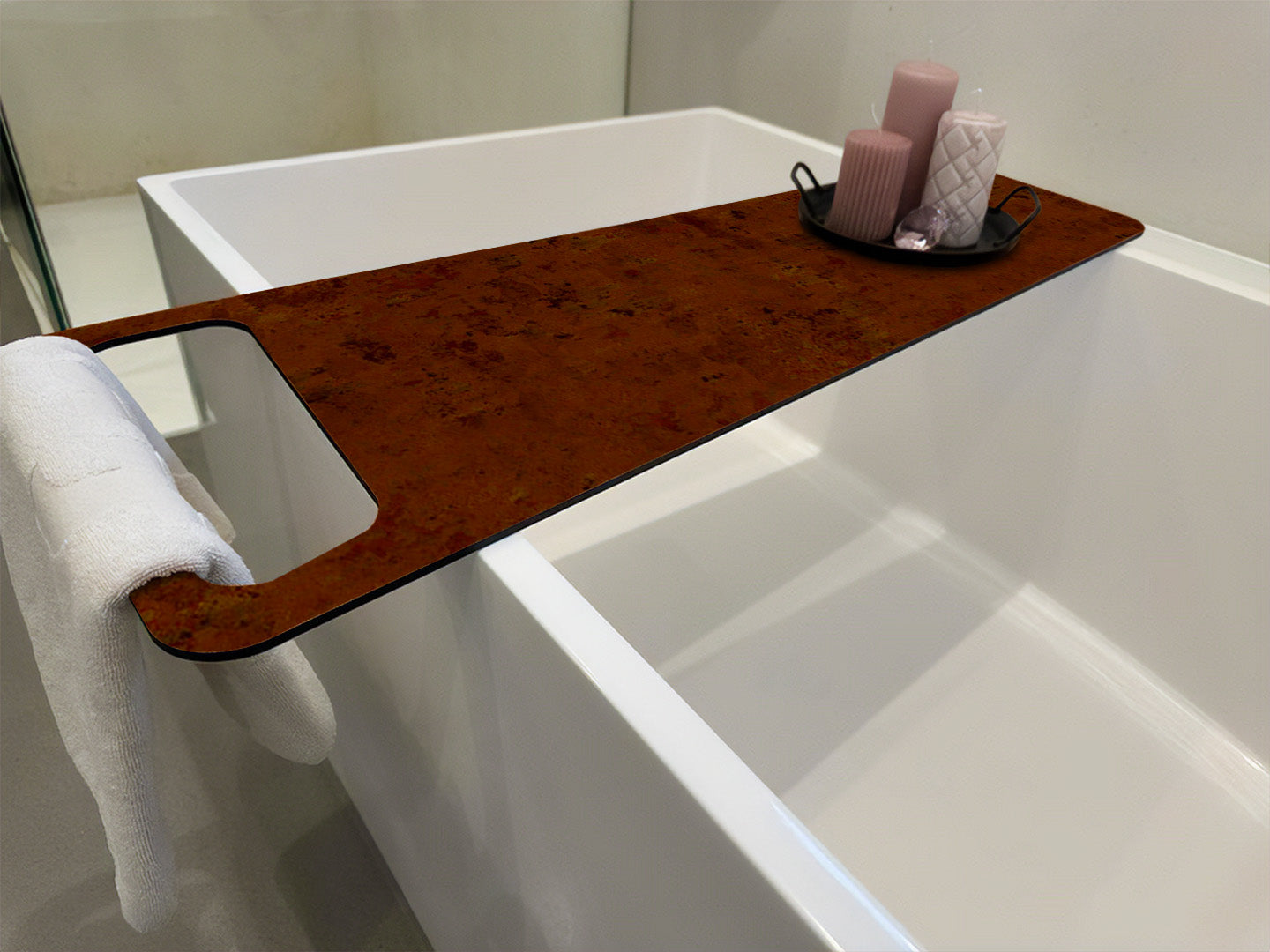 Vintage Rost, Badewannenablage Alu-Verbund 6mm - duschrückwand-platten.de