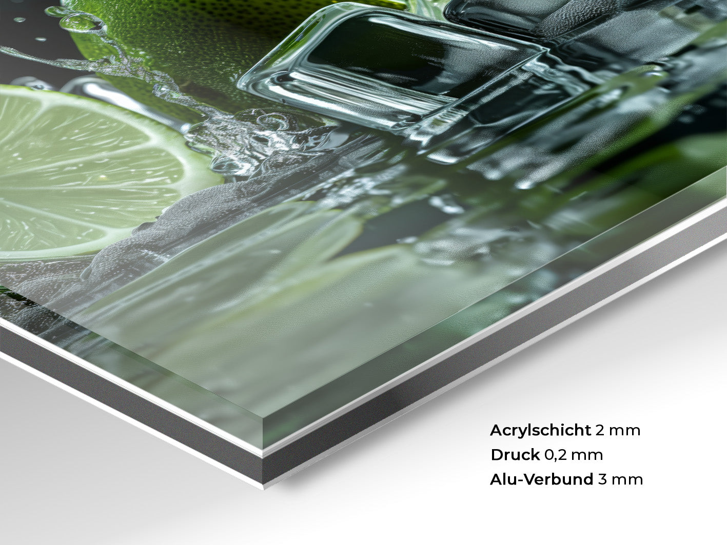 Weiß-Glanz, glänzende Küchenrückwand aus Acryl auf Alu-Verbund - Duschrückwand-Platten