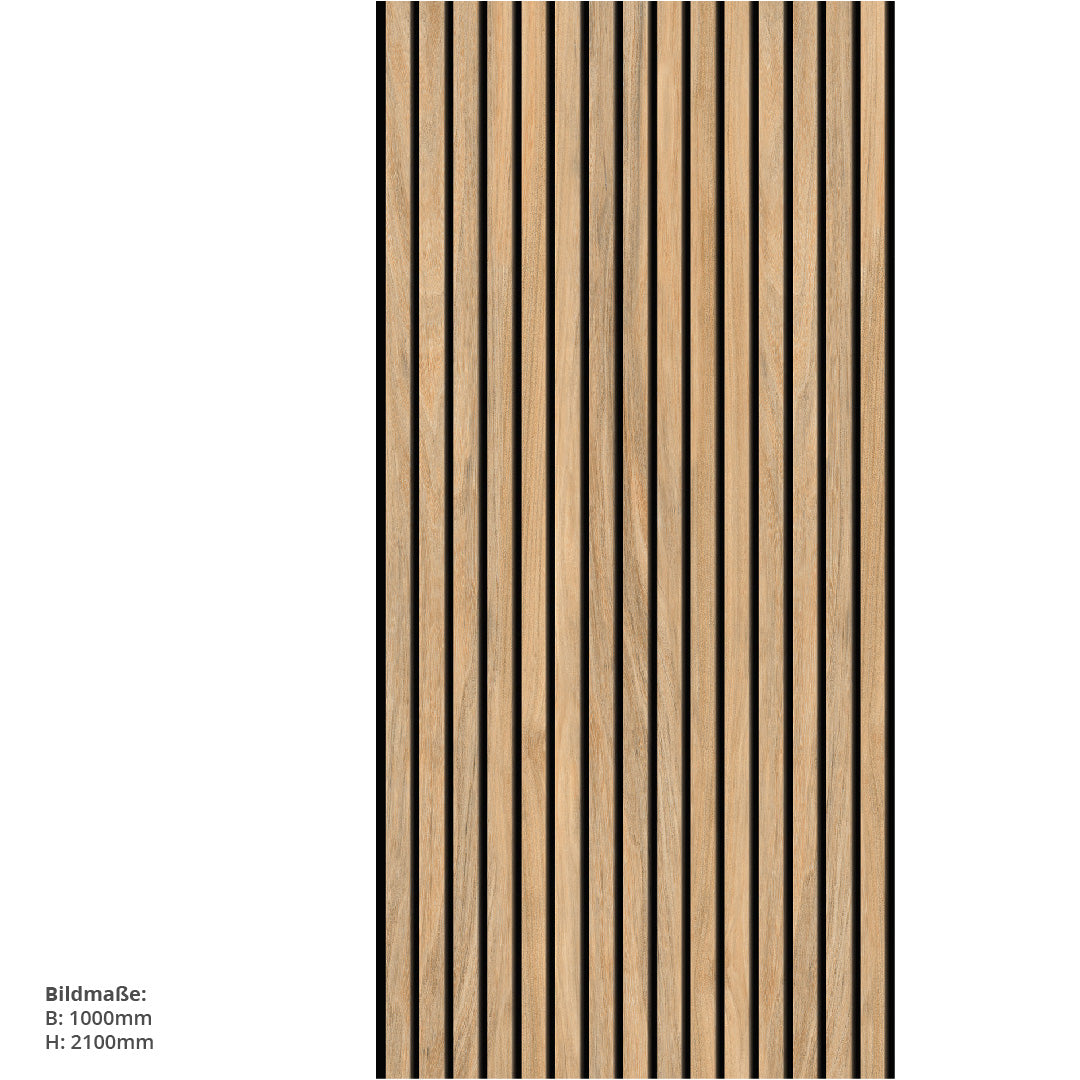 Eiche Streifen, fugenlose Wandpaneele aus Alu-Verbund 3mm, Duschrückwand - Duschrückwand-Platten