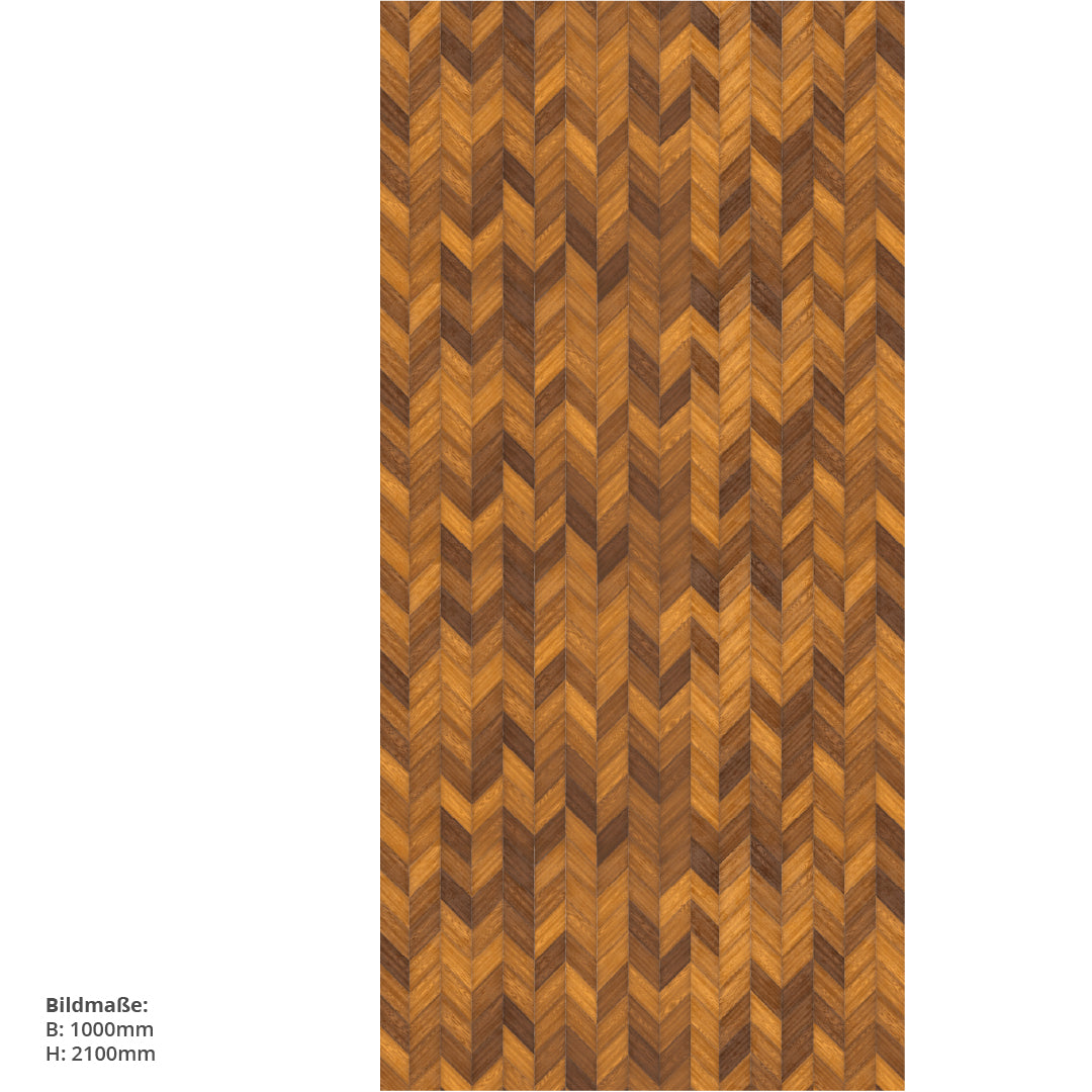 Chevron Optik, fugenlose Wandpaneele aus Alu-Verbund 3mm, Duschrückwand