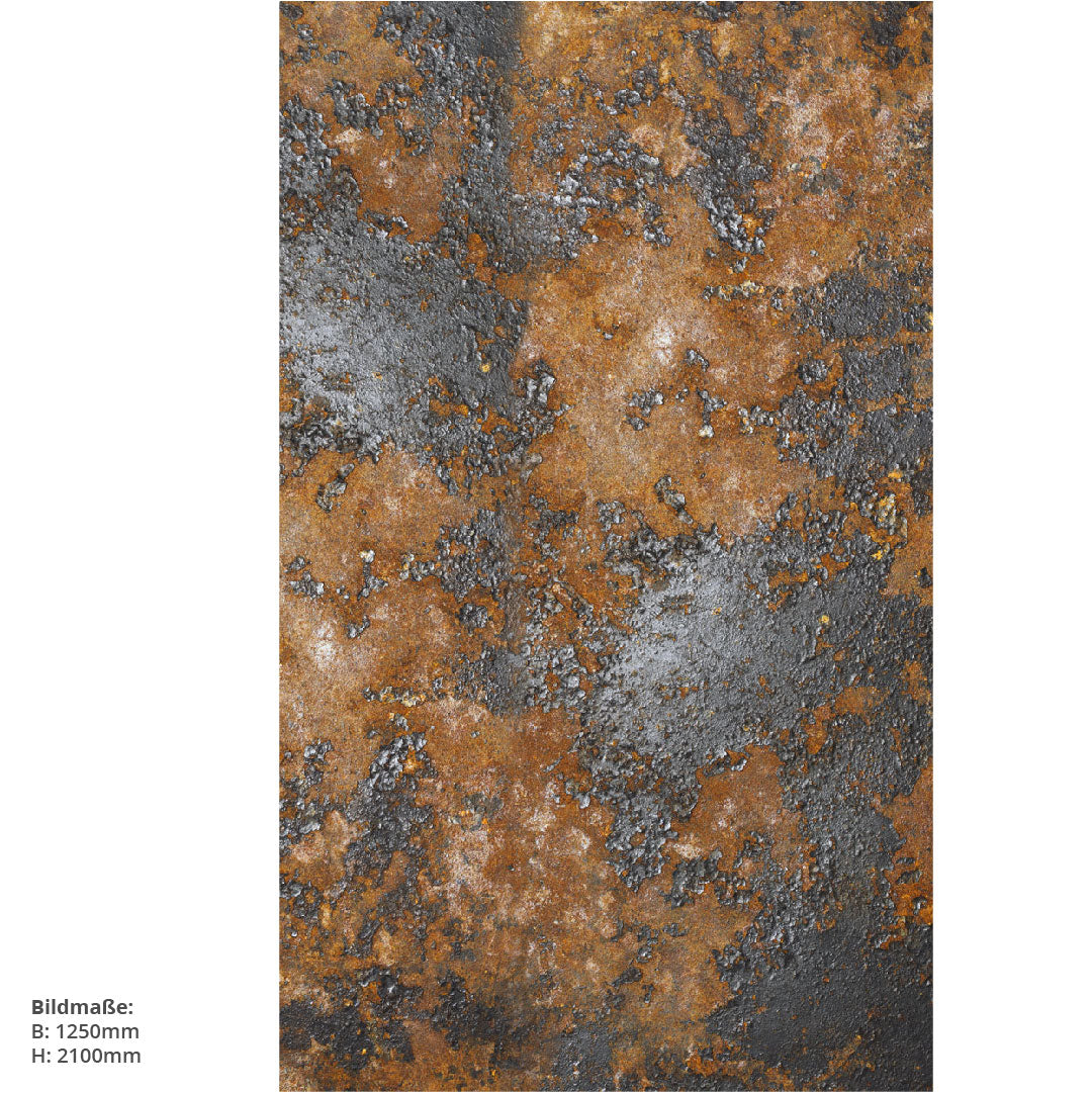 Industrial Rust, fugenlose Wandpaneele aus Alu-Verbund 3mm, Duschrückwand