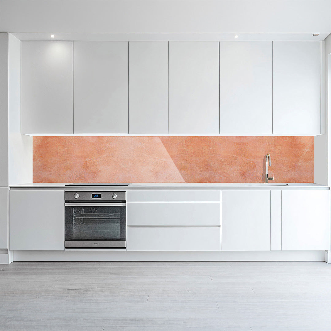 Beton Rot, glänzende Küchenrückwand aus Acryl auf Alu-Verbund