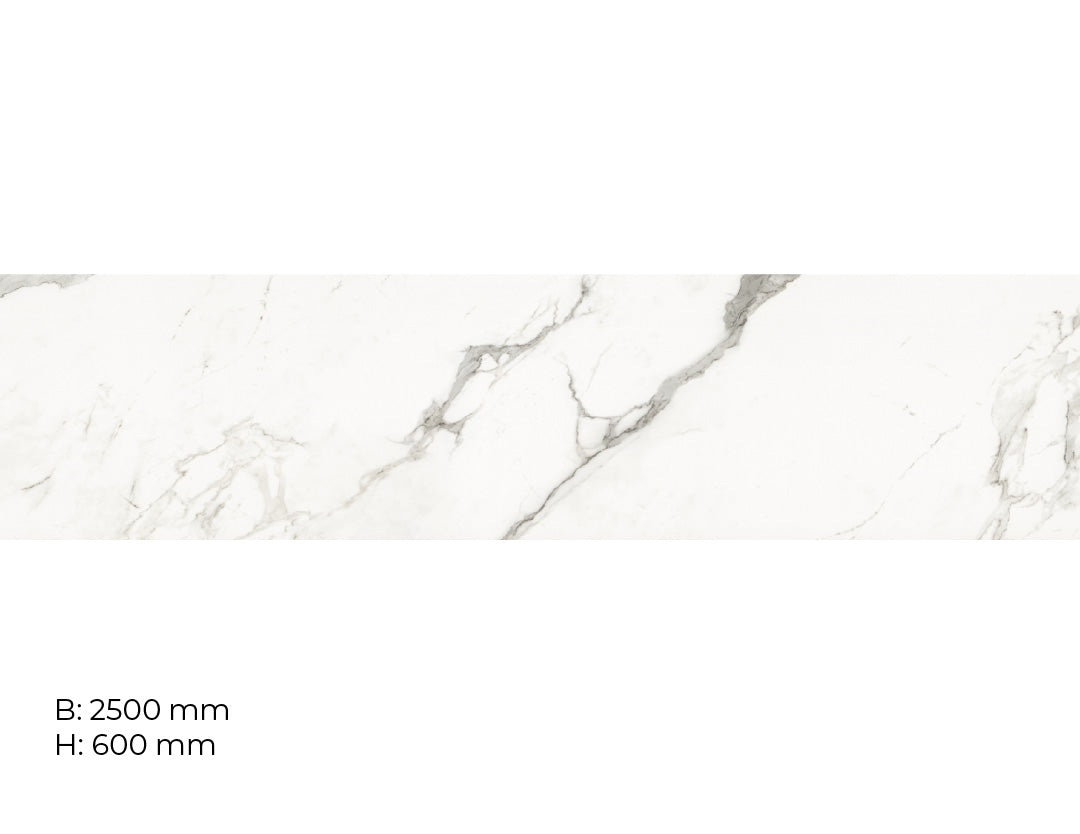 Marmor Bianco, glänzende Küchenrückwand aus Acryl auf Alu-Verbund - Duschrückwand-Platten
