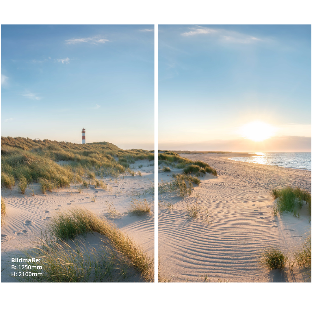 Nordsee, über Eck Set, fugenlose Wandpaneele aus Alu-Verbund 3mm, Duschrückwand - Duschrückwand-Platten