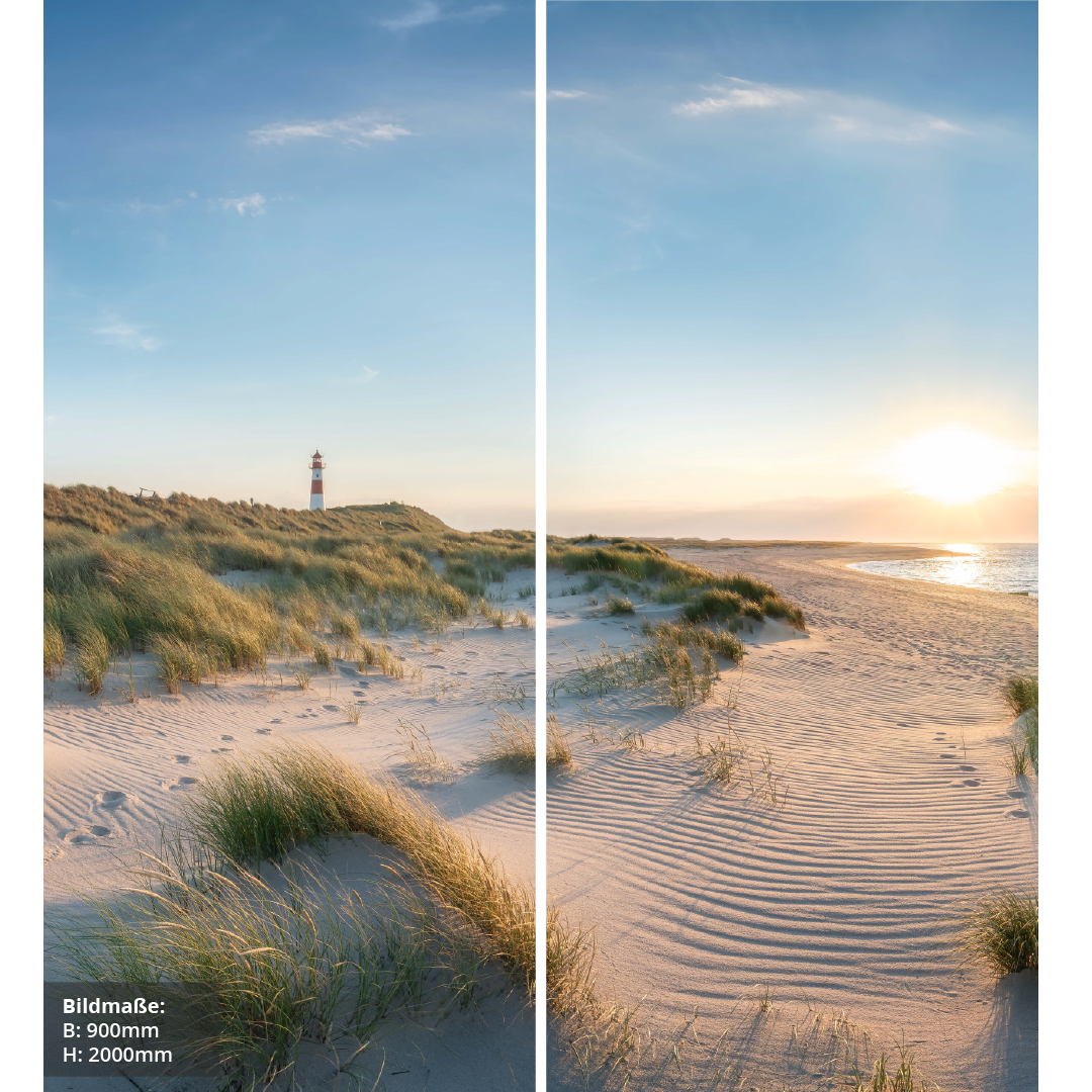 Nordsee, über Eck Set, fugenlose Wandpaneele aus Alu-Verbund 3mm, Duschrückwand - Duschrückwand-Platten