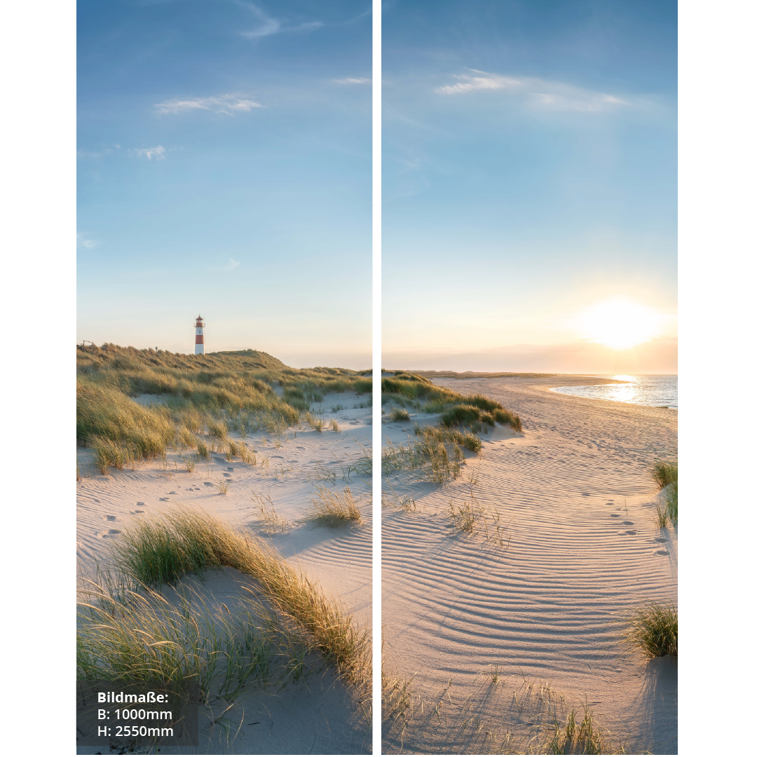 Nordsee, über Eck Set, fugenlose Wandpaneele aus Alu-Verbund 3mm, Duschrückwand - Duschrückwand-Platten