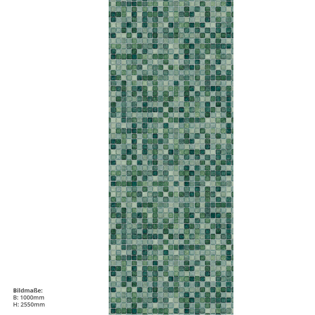 Mosaik Aqua Grün, fugenlose Wandpaneele aus Alu-Verbund 3mm, Duschrückwand - duschrückwand-platten.de