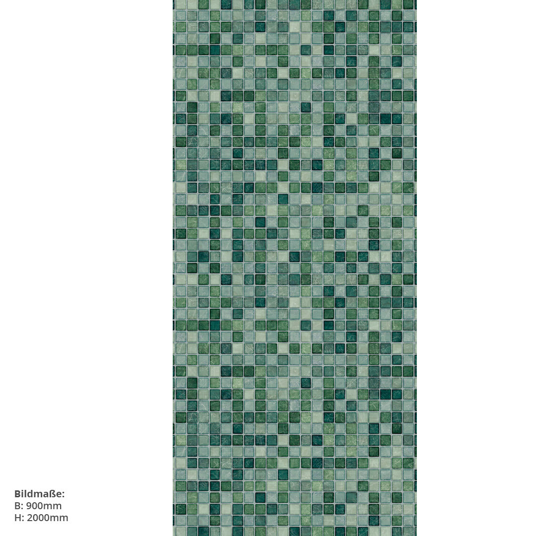 Mosaik Aqua Grün, fugenlose Wandpaneele aus Alu-Verbund 3mm, Duschrückwand - duschrückwand-platten.de